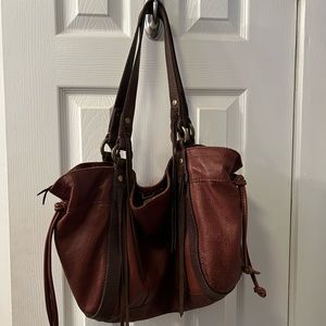 Lucky Brand Leather Slouchy Fringe Hippie Boho Purse